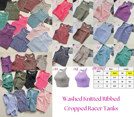 WASHED KNIT RIBBED CROPPED RACER TANK - **Preorder - CountryFide Custom Accessories and Outdoors