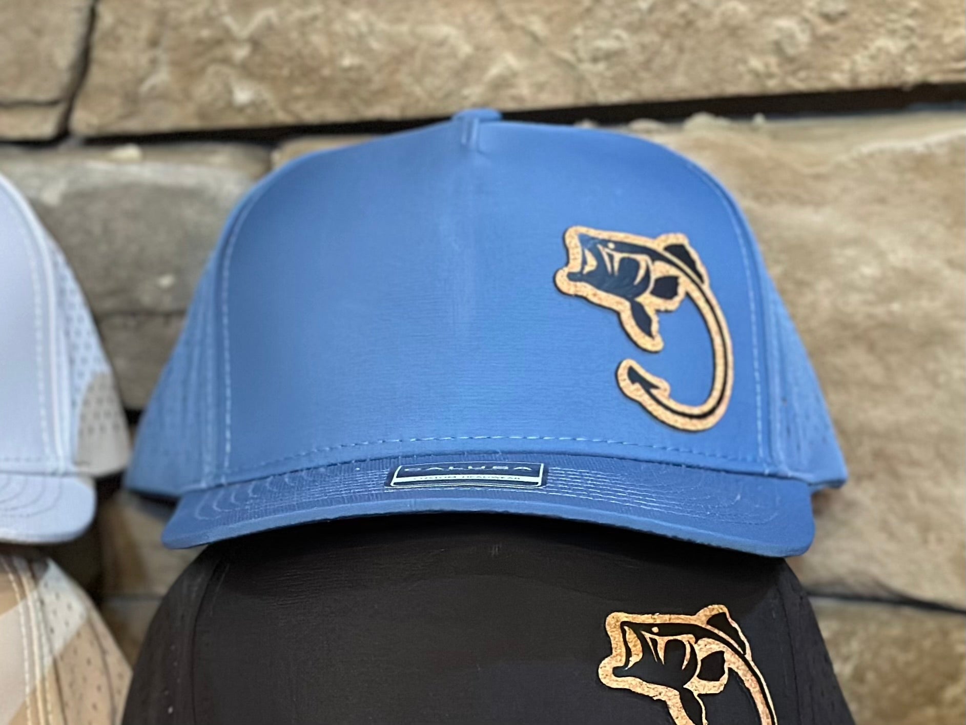 WATERPROOF CAP WITH LEATHER FISHING PATCH - CountryFide Custom Accessories and Outdoors