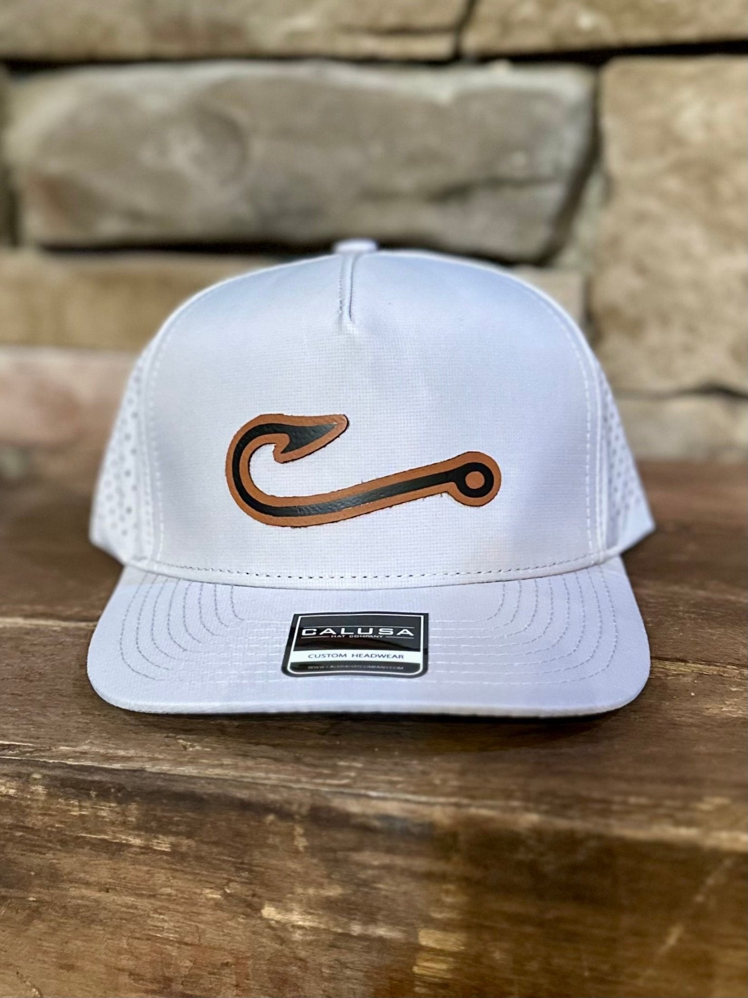 WATERPROOF CAP WITH LEATHER FISHING PATCH - CountryFide Custom Accessories and Outdoors