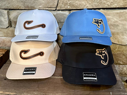WATERPROOF CAP WITH LEATHER FISHING PATCH - CountryFide Custom Accessories and Outdoors