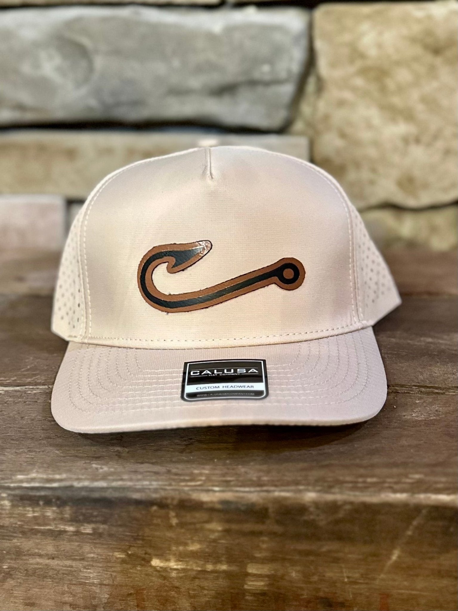 WATERPROOF CAP WITH LEATHER FISHING PATCH - CountryFide Custom Accessories and Outdoors