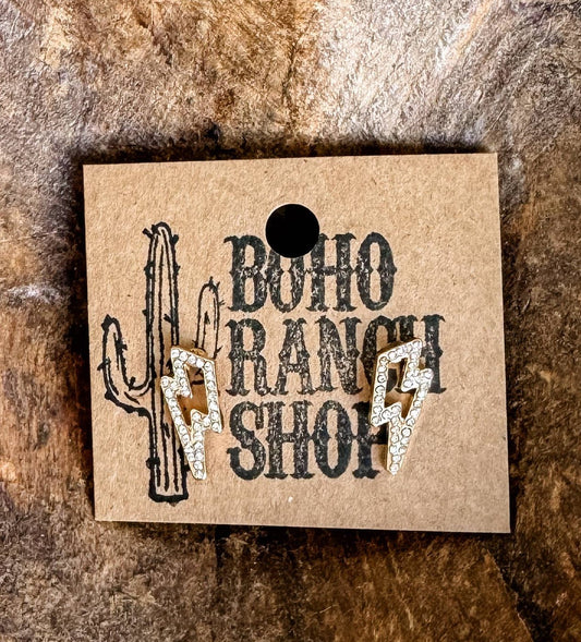 Western Cut Out Paved Stud Earrings - CountryFide Custom Accessories and Outdoors