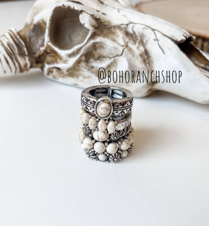 Western Simple Stretch Ring - White - CountryFide Custom Accessories and Outdoors
