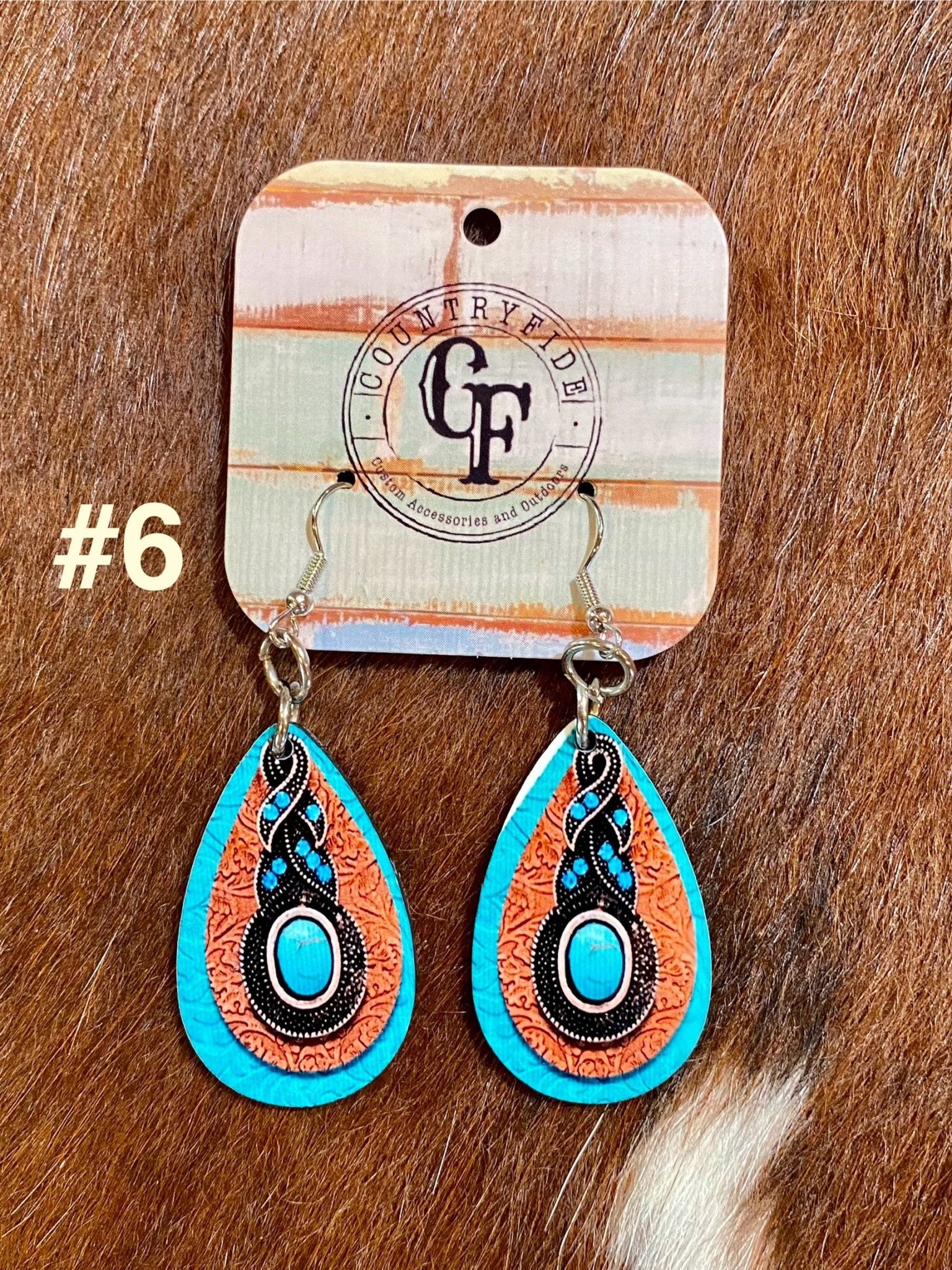 WESTERN TEARDROP EARRINGS - CountryFide Custom Accessories and Outdoors