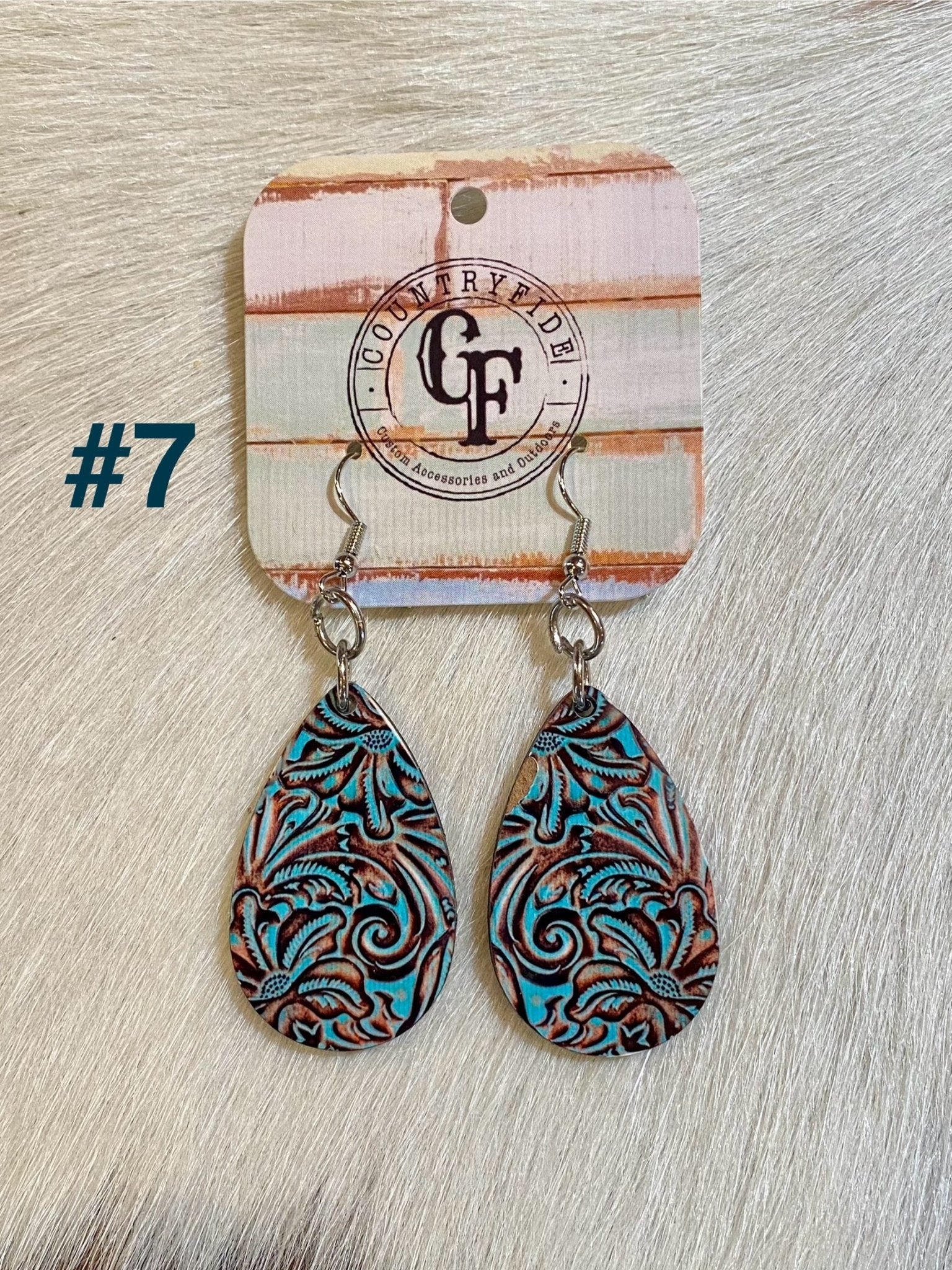 WESTERN TEARDROP EARRINGS - CountryFide Custom Accessories and Outdoors