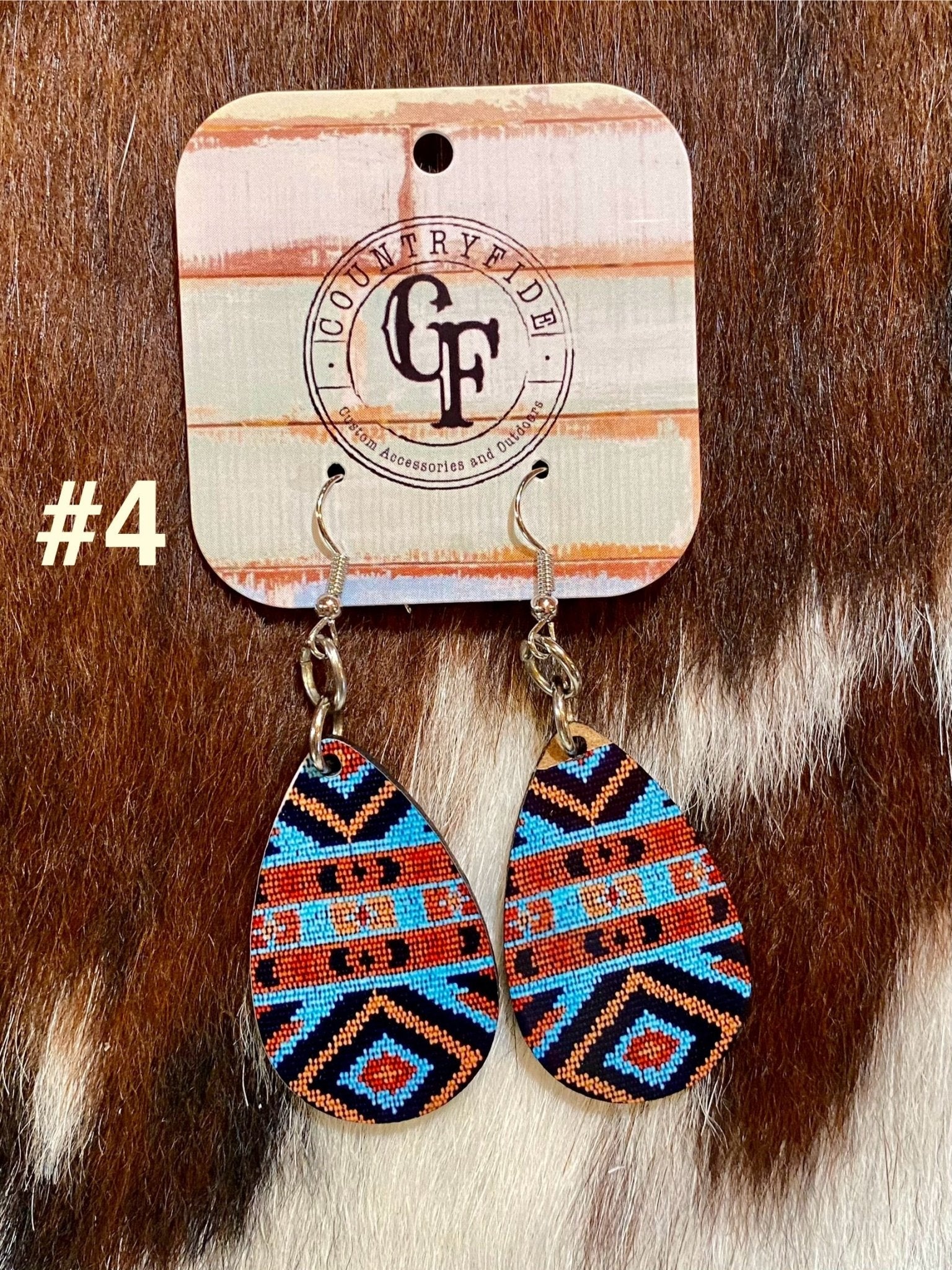 WESTERN TEARDROP EARRINGS - CountryFide Custom Accessories and Outdoors