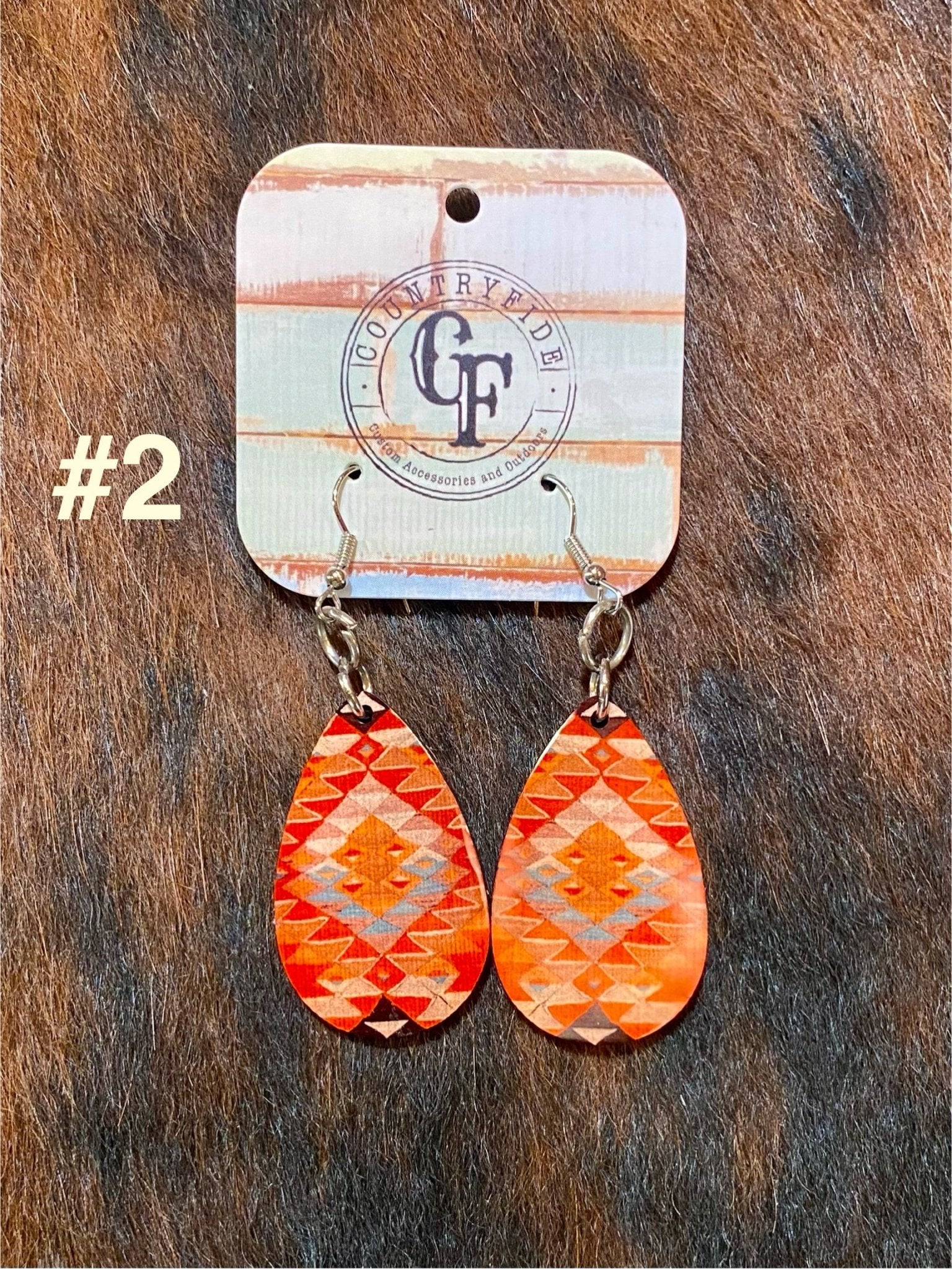 WESTERN TEARDROP EARRINGS - CountryFide Custom Accessories and Outdoors