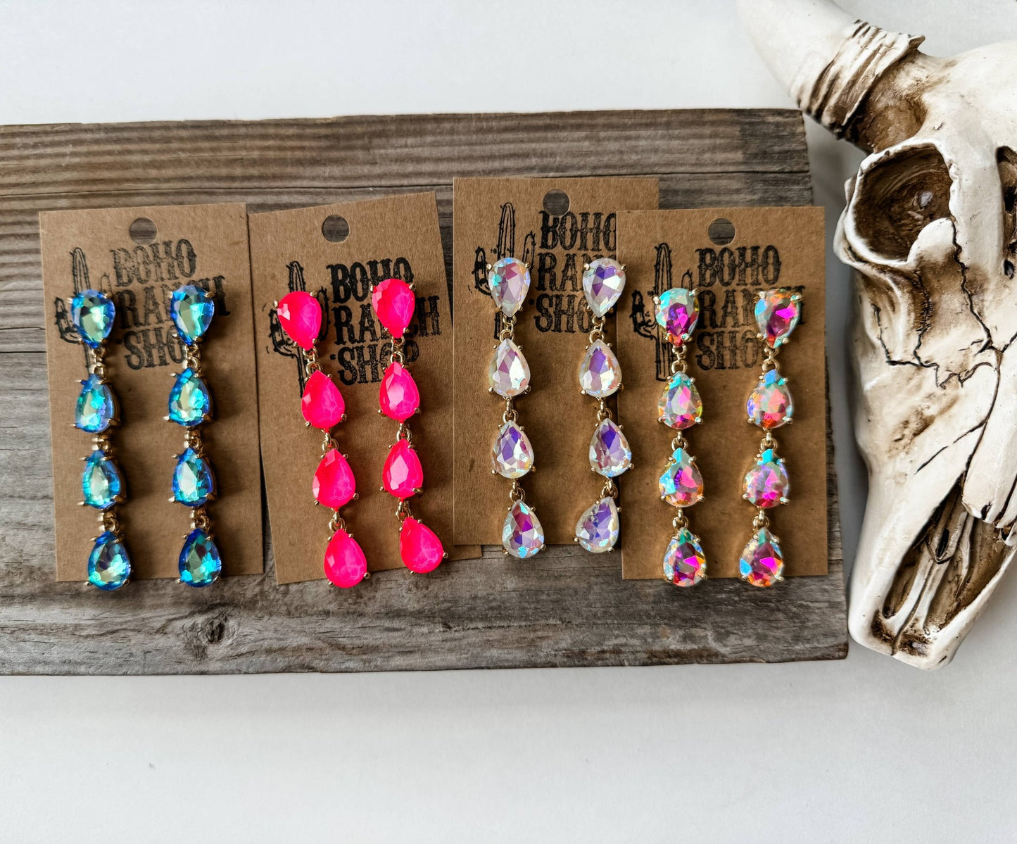Western Teardrop Glass Stone Earrings - CountryFide Custom Accessories and Outdoors