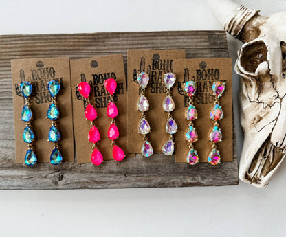 Western Teardrop Glass Stone Earrings - CountryFide Custom Accessories and Outdoors