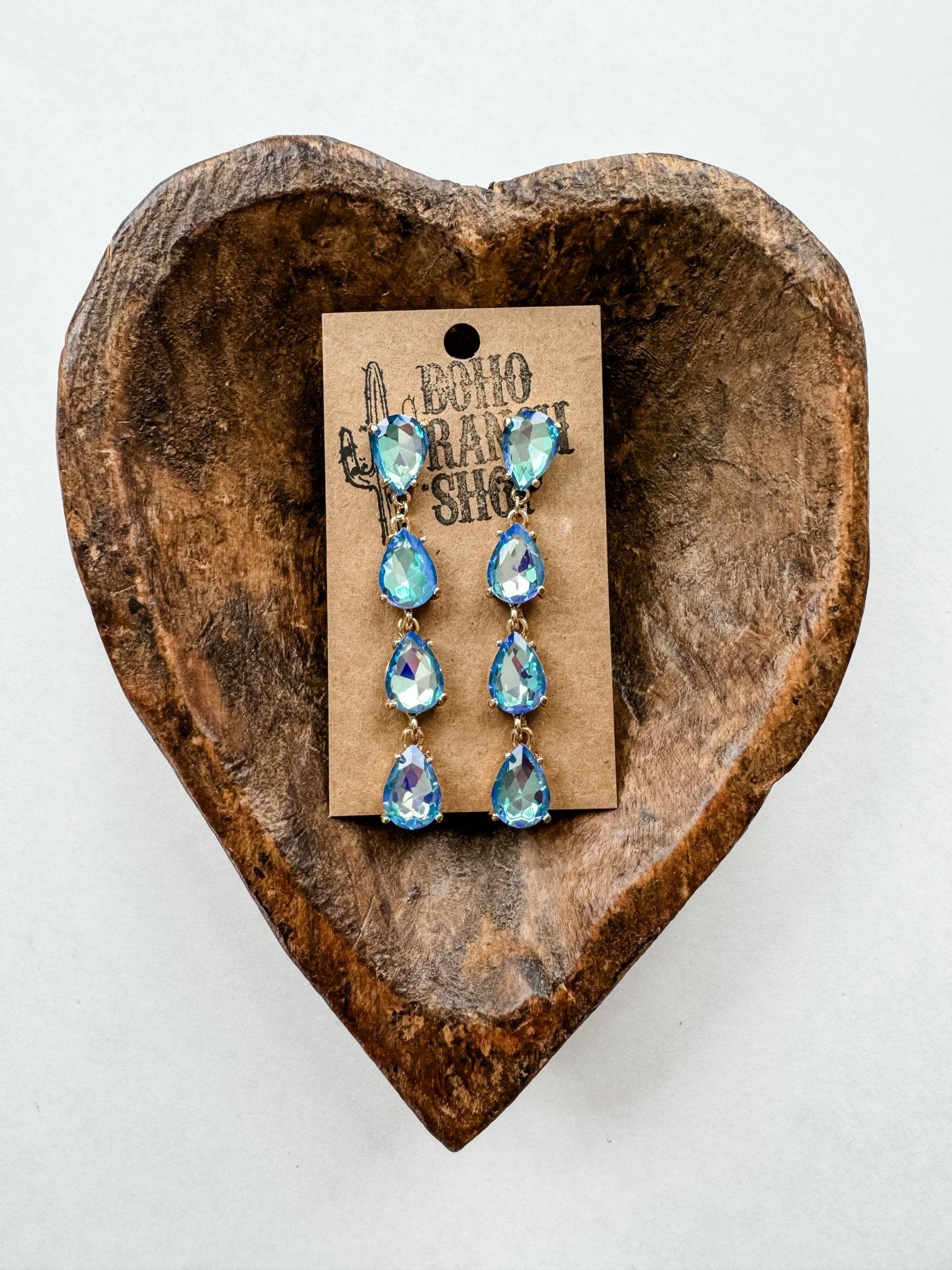 Western Teardrop Glass Stone Earrings - CountryFide Custom Accessories and Outdoors