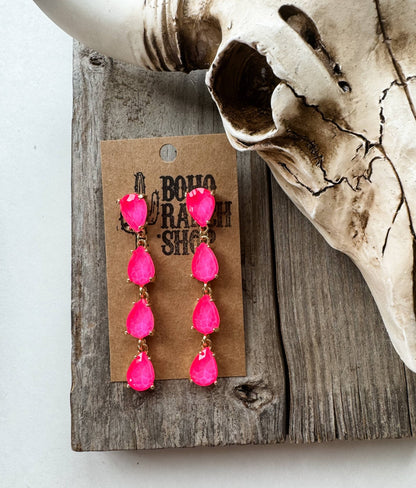 Western Teardrop Glass Stone Earrings - CountryFide Custom Accessories and Outdoors