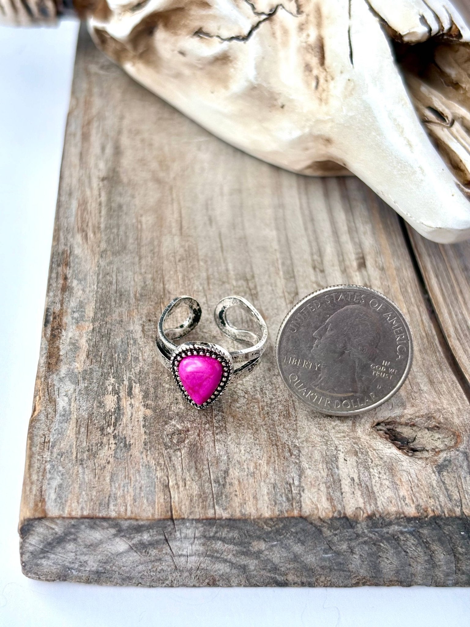 Western Teardrop Stone Adjustable Ring  - CountryFide Custom Accessories and Outdoors