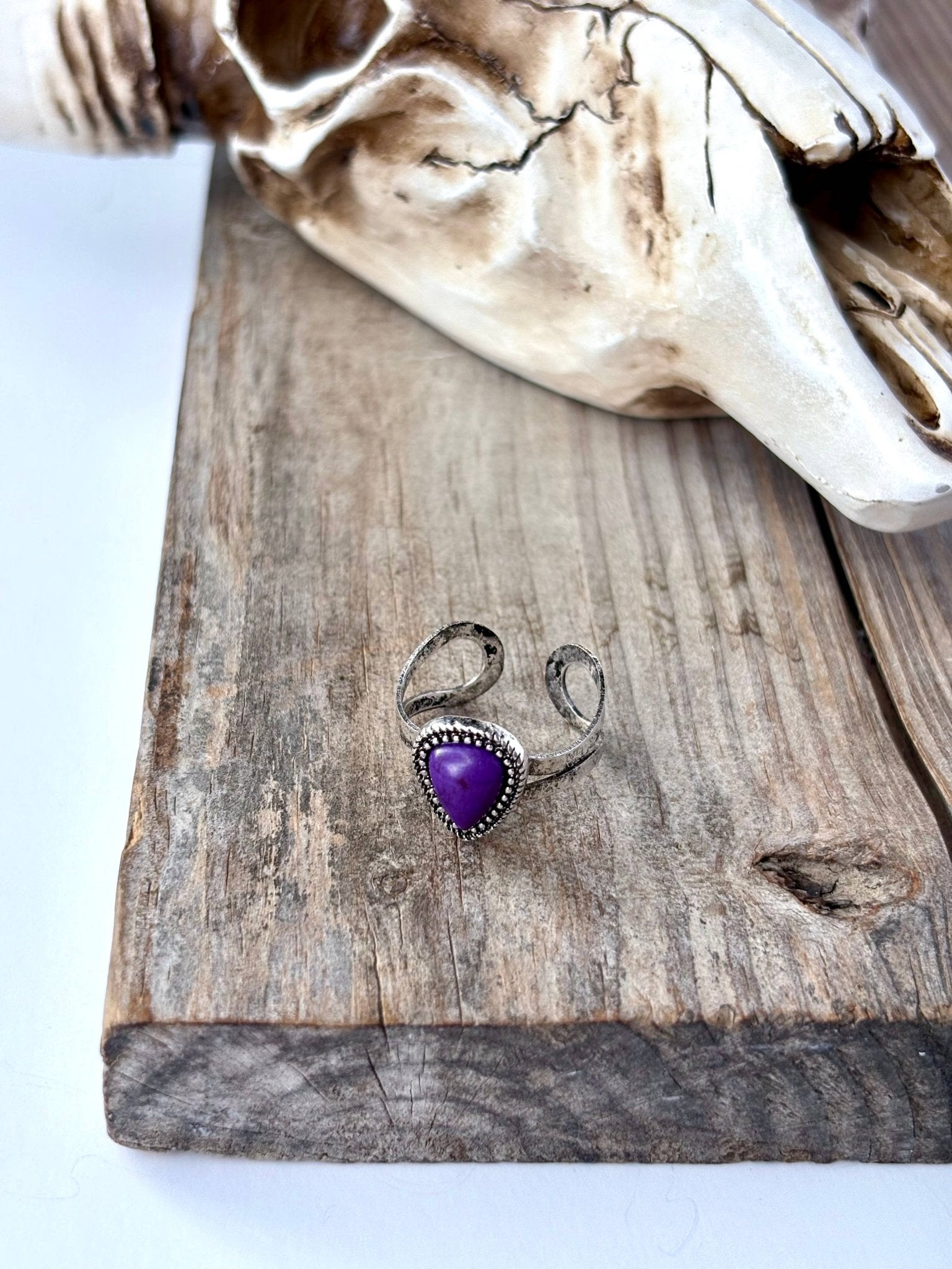 Western Teardrop Stone Adjustable Ring  - CountryFide Custom Accessories and Outdoors