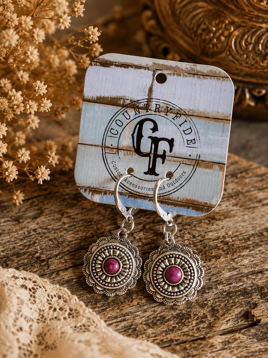 Wild Berry Concho Earrings - CountryFide Custom Accessories and Outdoors