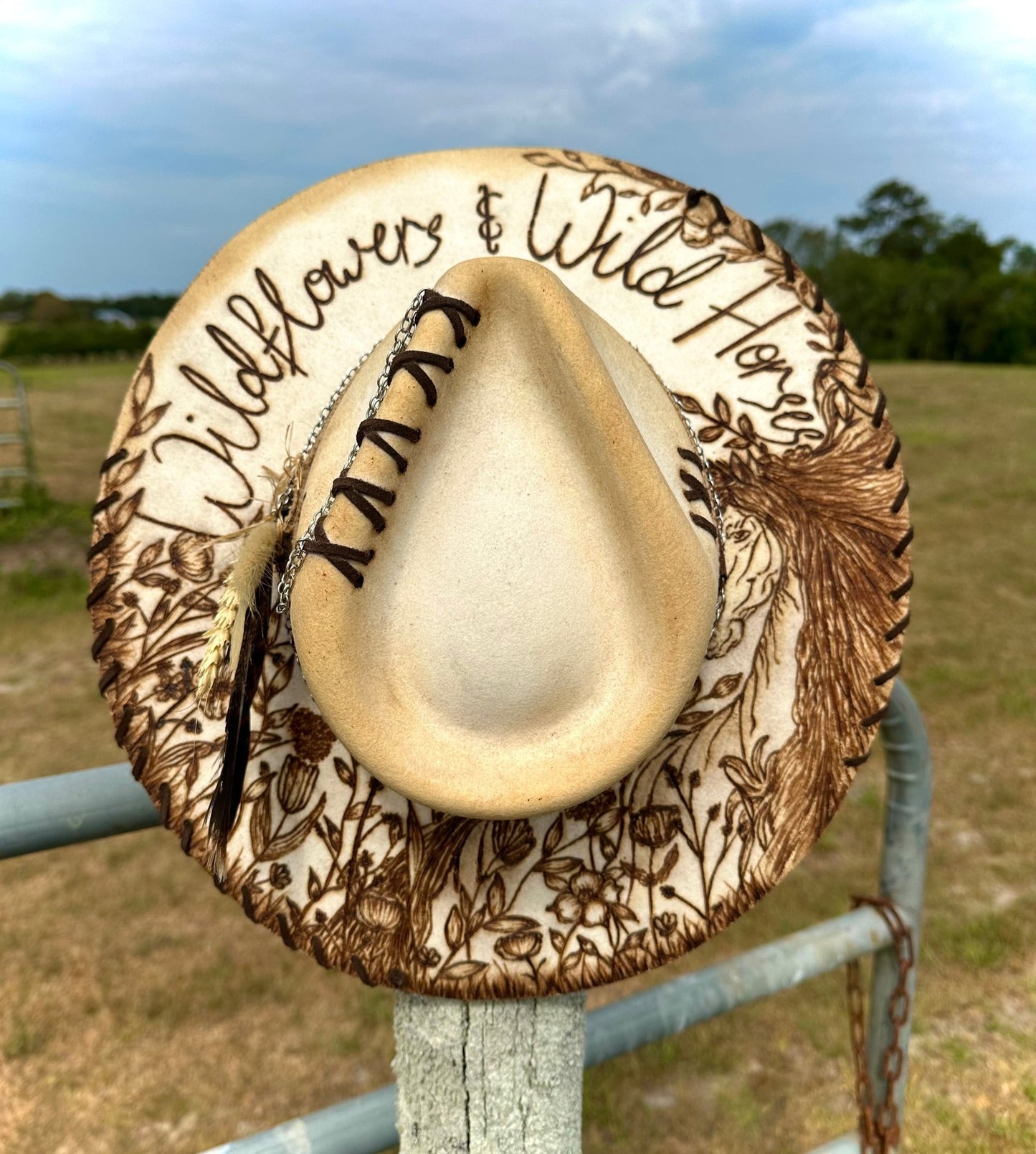 WILD FLOWERS & WILD HORSES FEDORA - CountryFide Custom Accessories and Outdoors