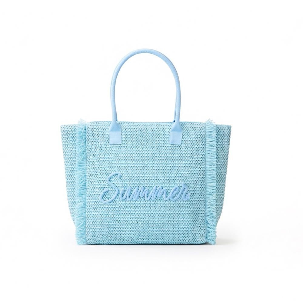 Woven Straw & Gold Lurex "Summer" Bag With Fringe Detail - CountryFide Custom Accessories and Outdoors