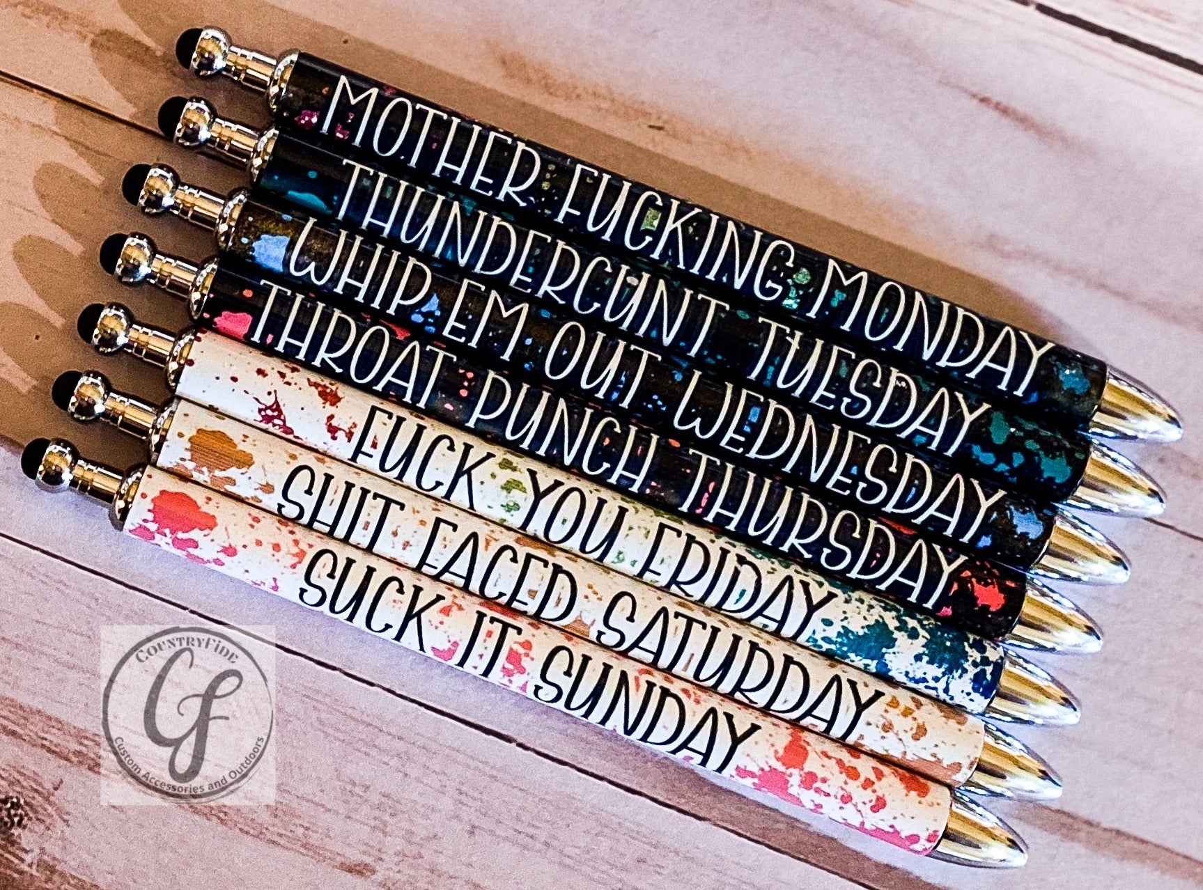 Adult Days Of The Week Pen Set - CountryFide Custom Accessories and Outdoors