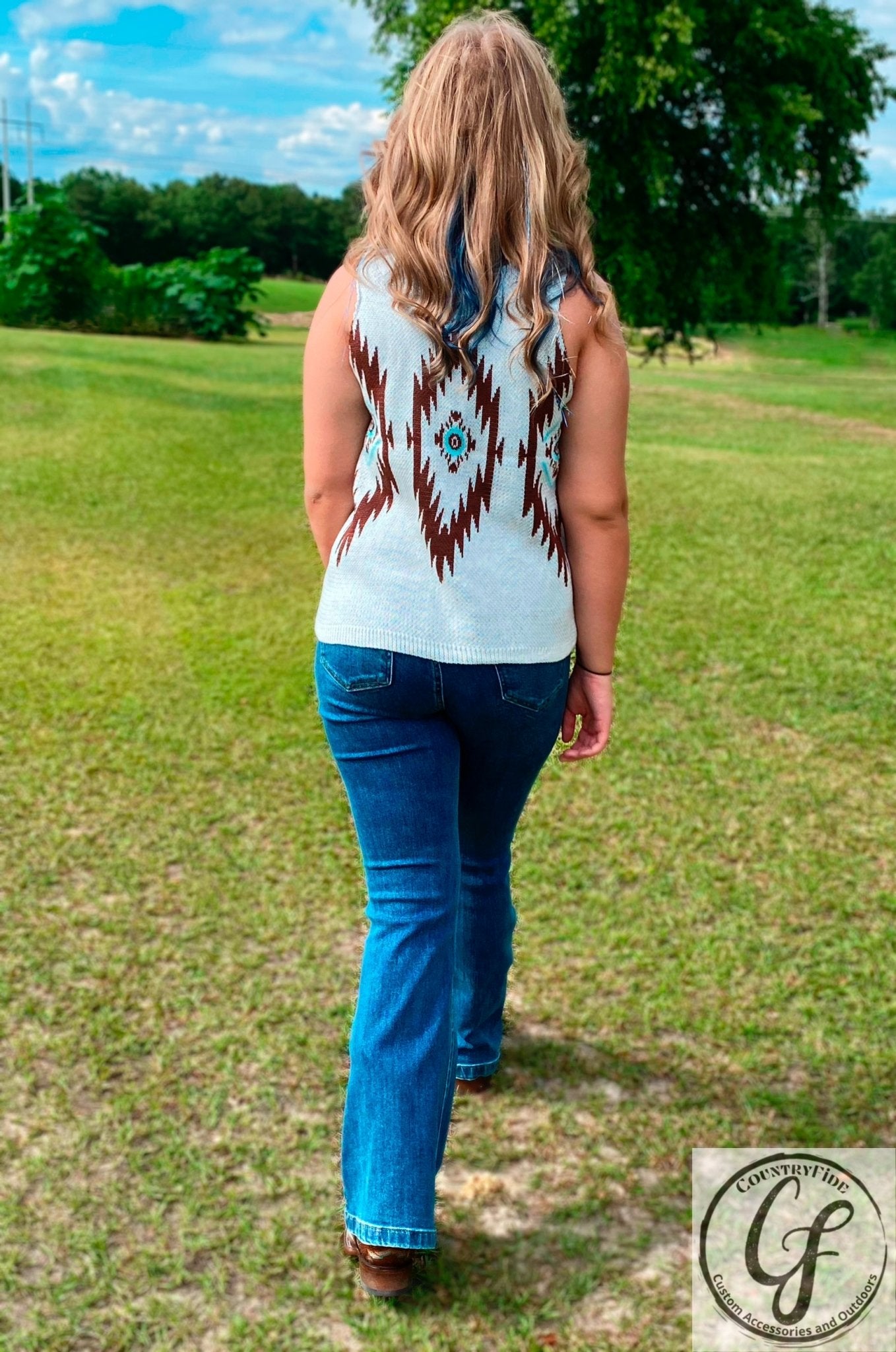 Aztec Printed Knit Cami Tank Top - CountryFide Custom Accessories and Outdoors