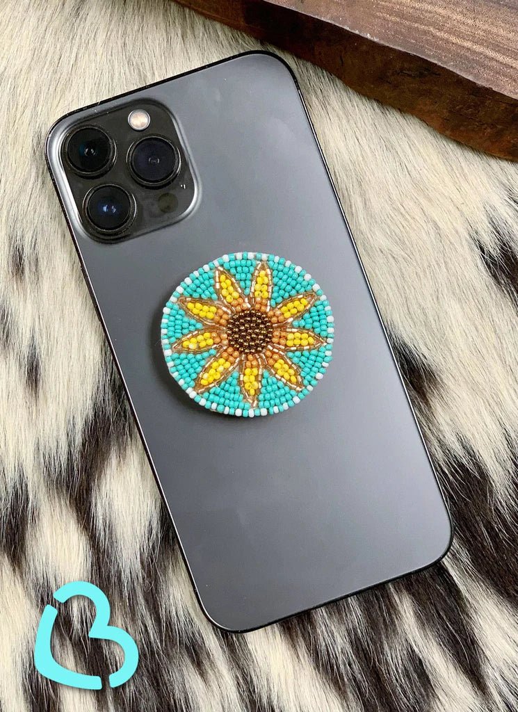 Beaded Sunflower Phone Grip - CountryFide Custom Accessories and Outdoors