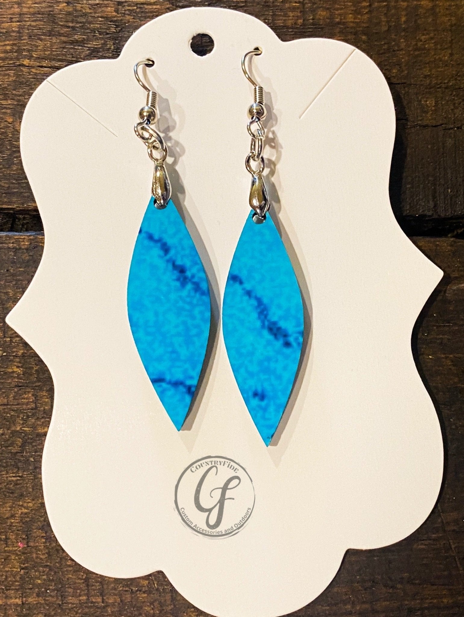 Blue Watercolor Earrings - CountryFide Custom Accessories and Outdoors