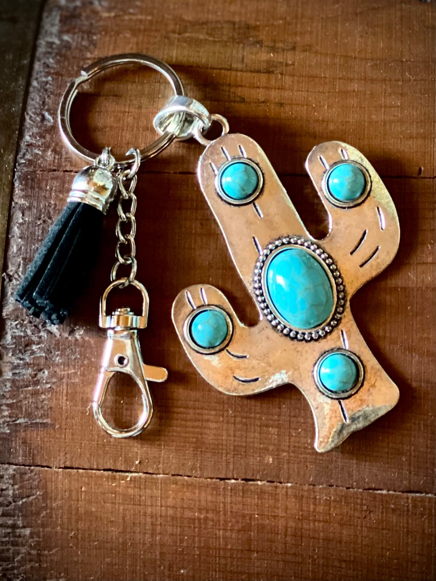 Cactus Turquoise Keychain - CountryFide Custom Accessories and Outdoors