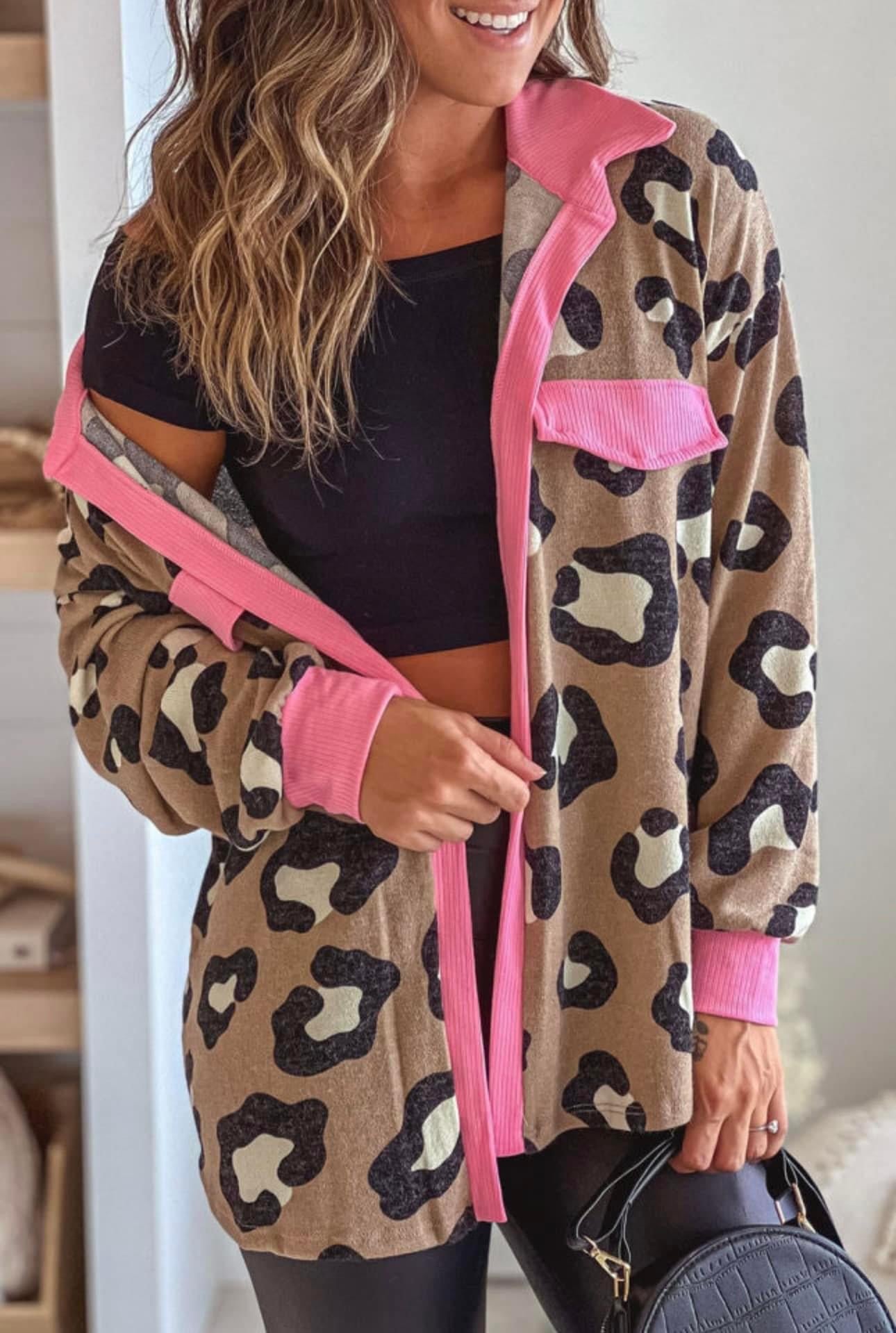 CHEETAH AND PINK CARDIGAN - CountryFide Custom Accessories and Outdoors