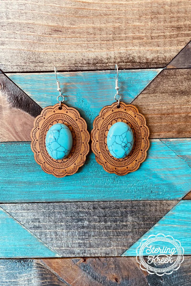 CONCHO LEATHER EARRING - CountryFide Custom Accessories and Outdoors