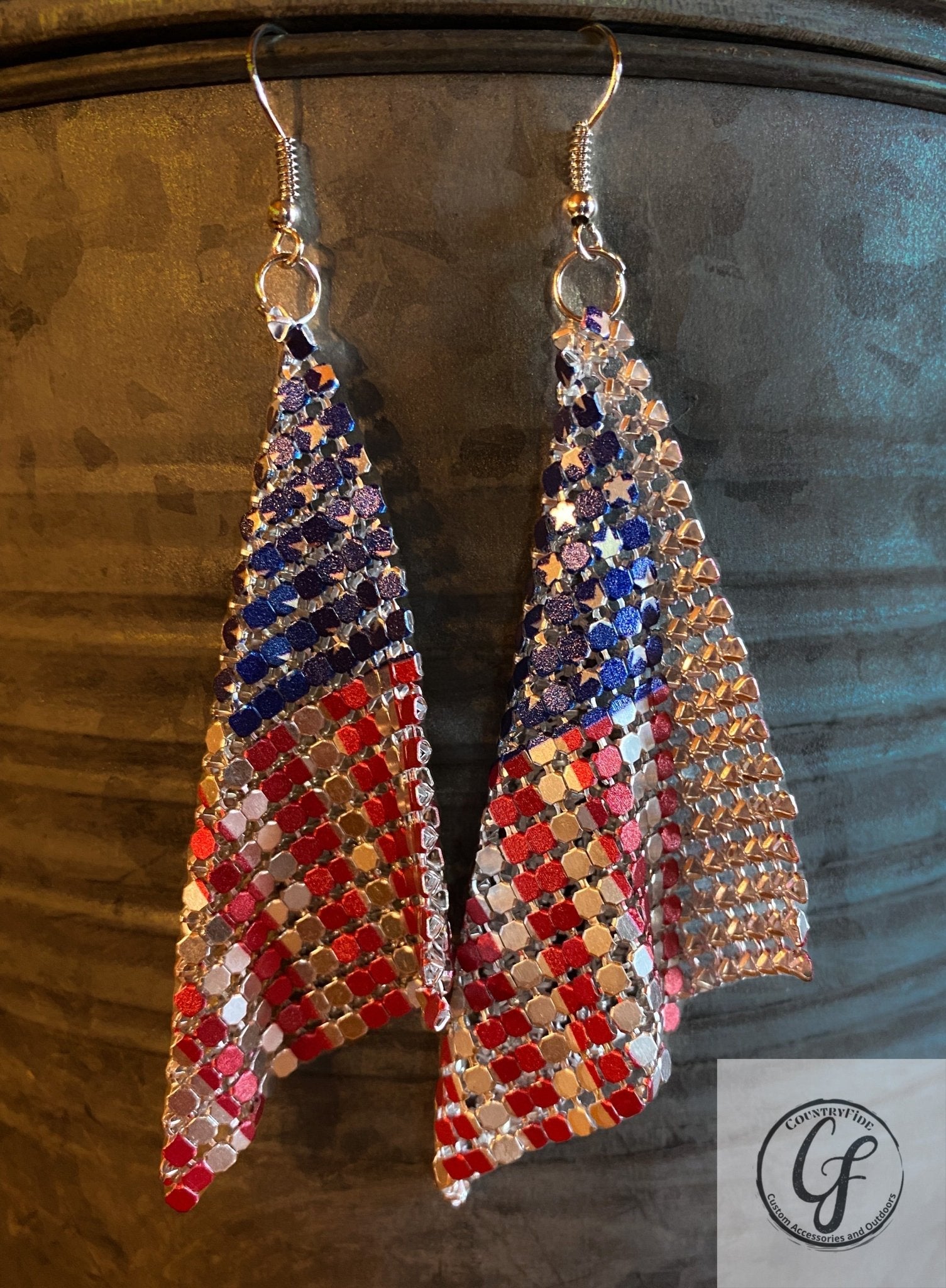 Dangle Waving Flag Earrings - CountryFide Custom Accessories and Outdoors
