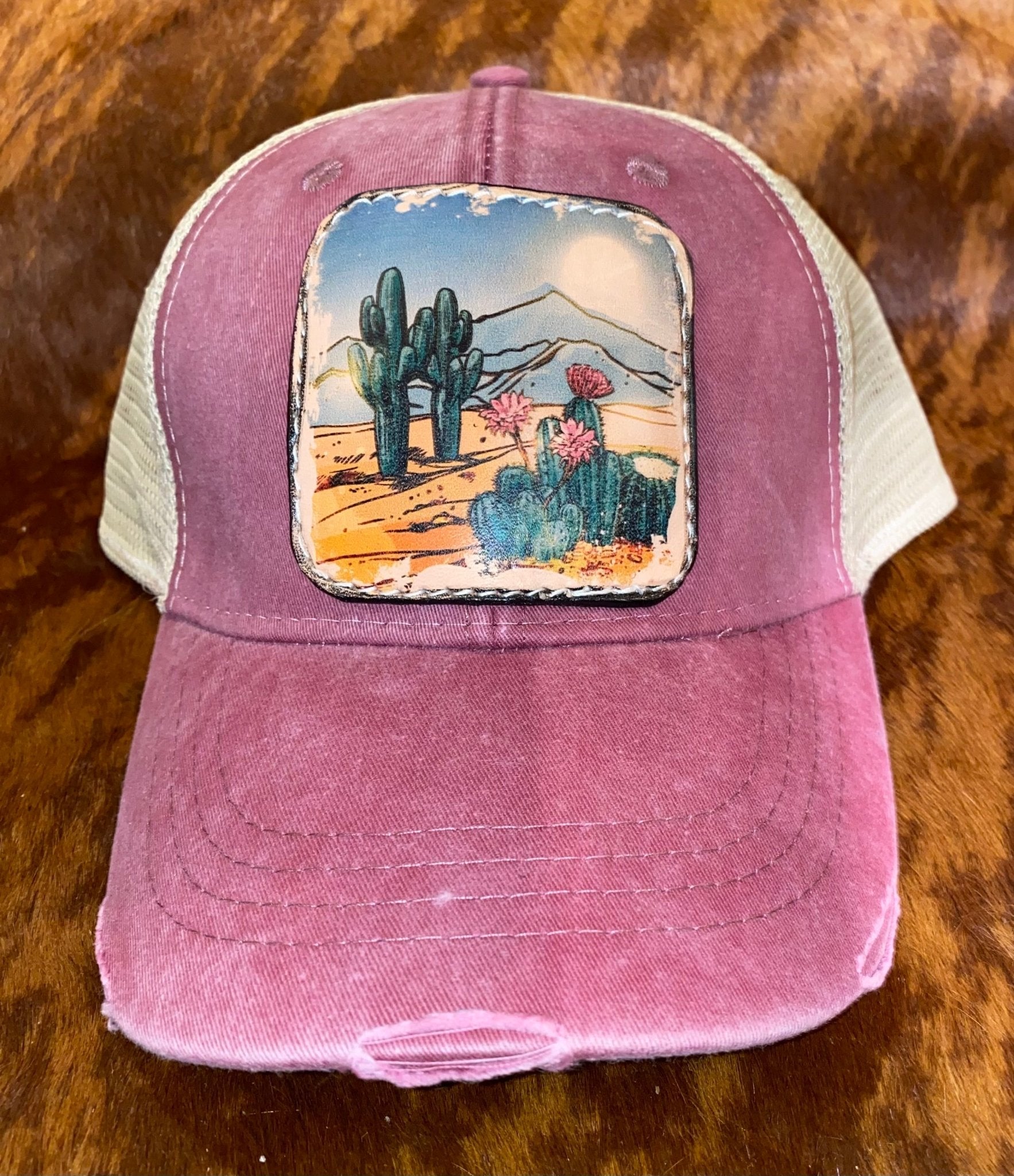 DESERT LEATHER PATCH CAP - CountryFide Custom Accessories and Outdoors