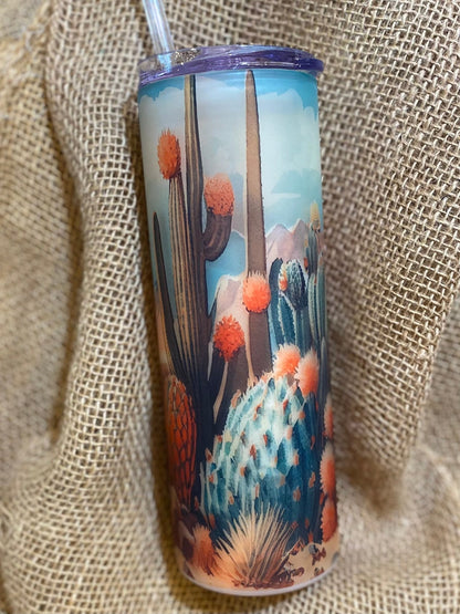 Desert Watercolor Glass Tumbler - CountryFide Custom Accessories and Outdoors