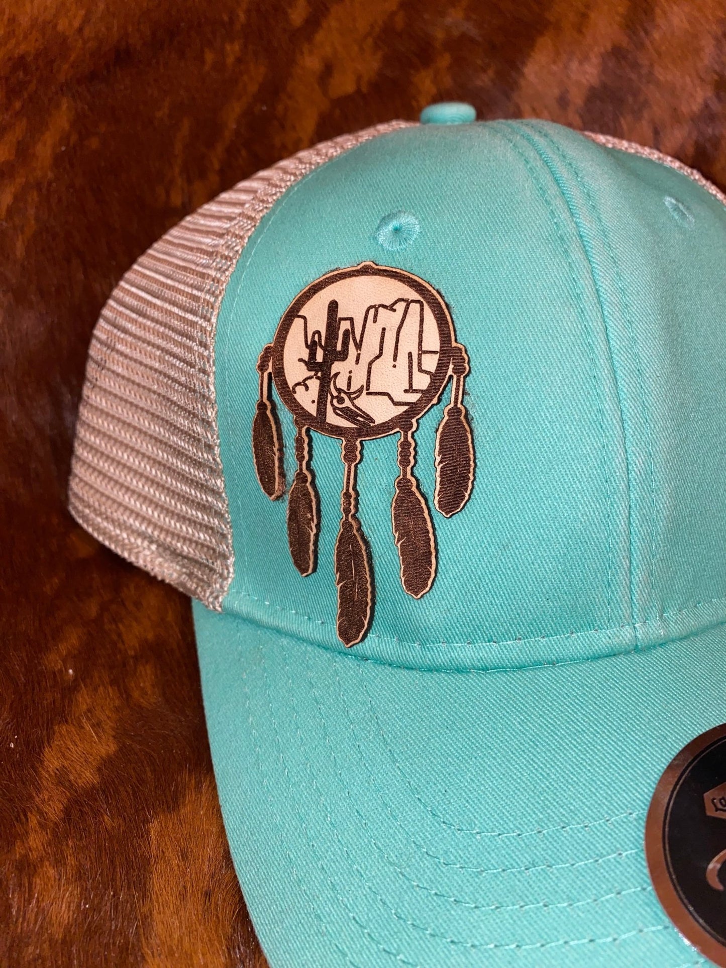 DREAM CATCHER LEATHER PATCH PONYTAIL CAP - CountryFide Custom Accessories and Outdoors