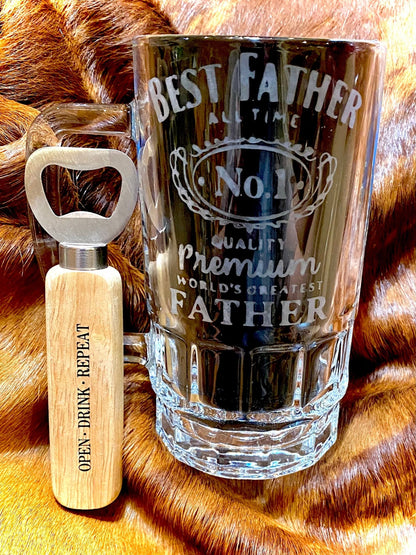 FATHER’S DAY GLASS MUG SET - CountryFide Custom Accessories and Outdoors