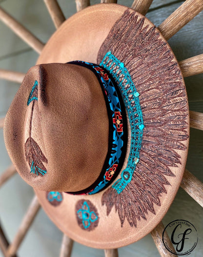 FEATHERED INDIAN ARROW FEDORA - CountryFide Custom Accessories and Outdoors