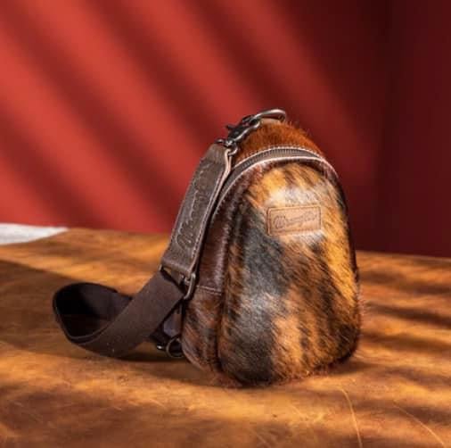 HAIR ON HIDE COFFEE SLING BAG - CountryFide Custom Accessories and Outdoors