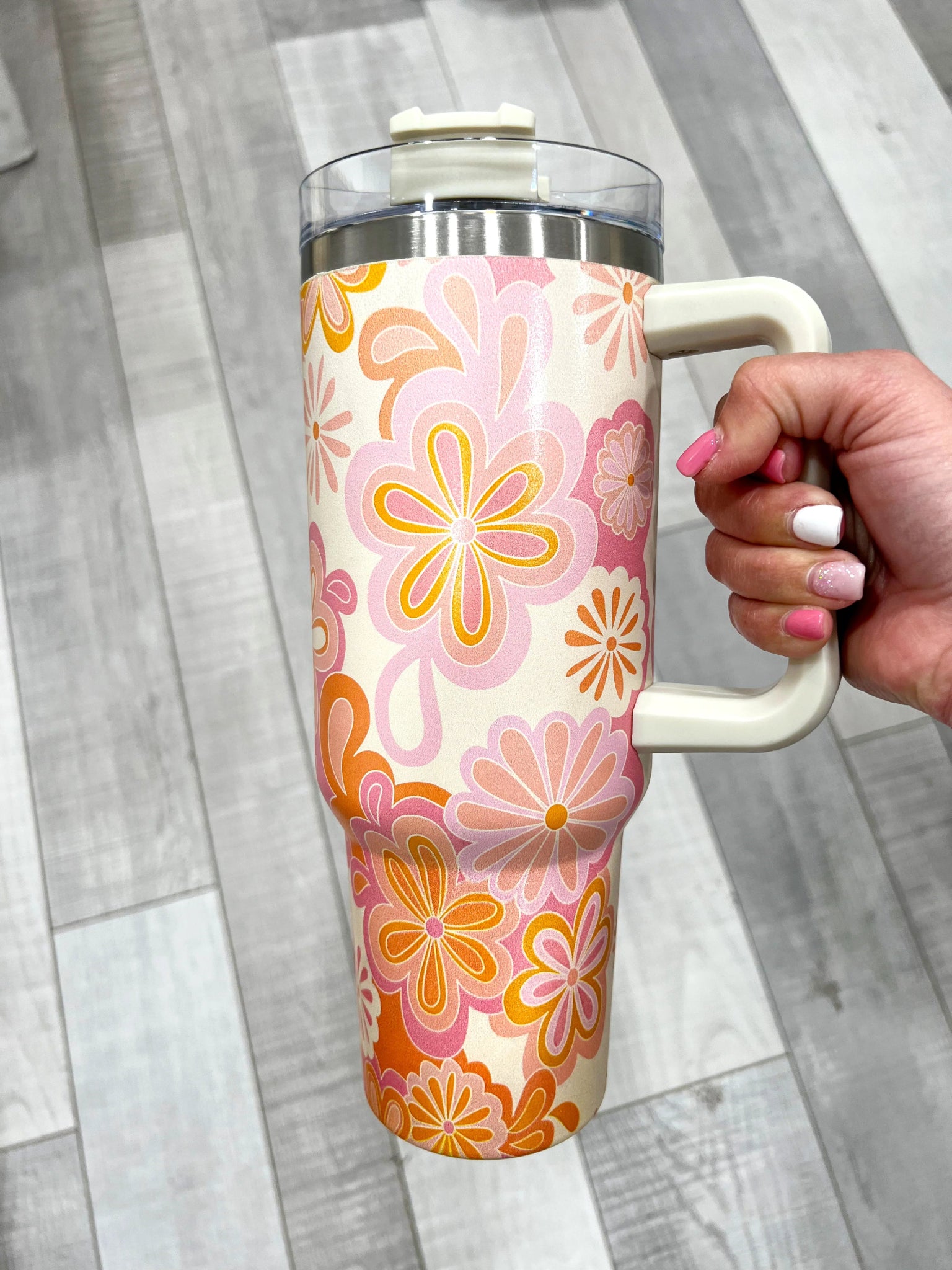 HAPPY HIPPY FLOWER 40oz TUMBLER - CountryFide Custom Accessories and Outdoors
