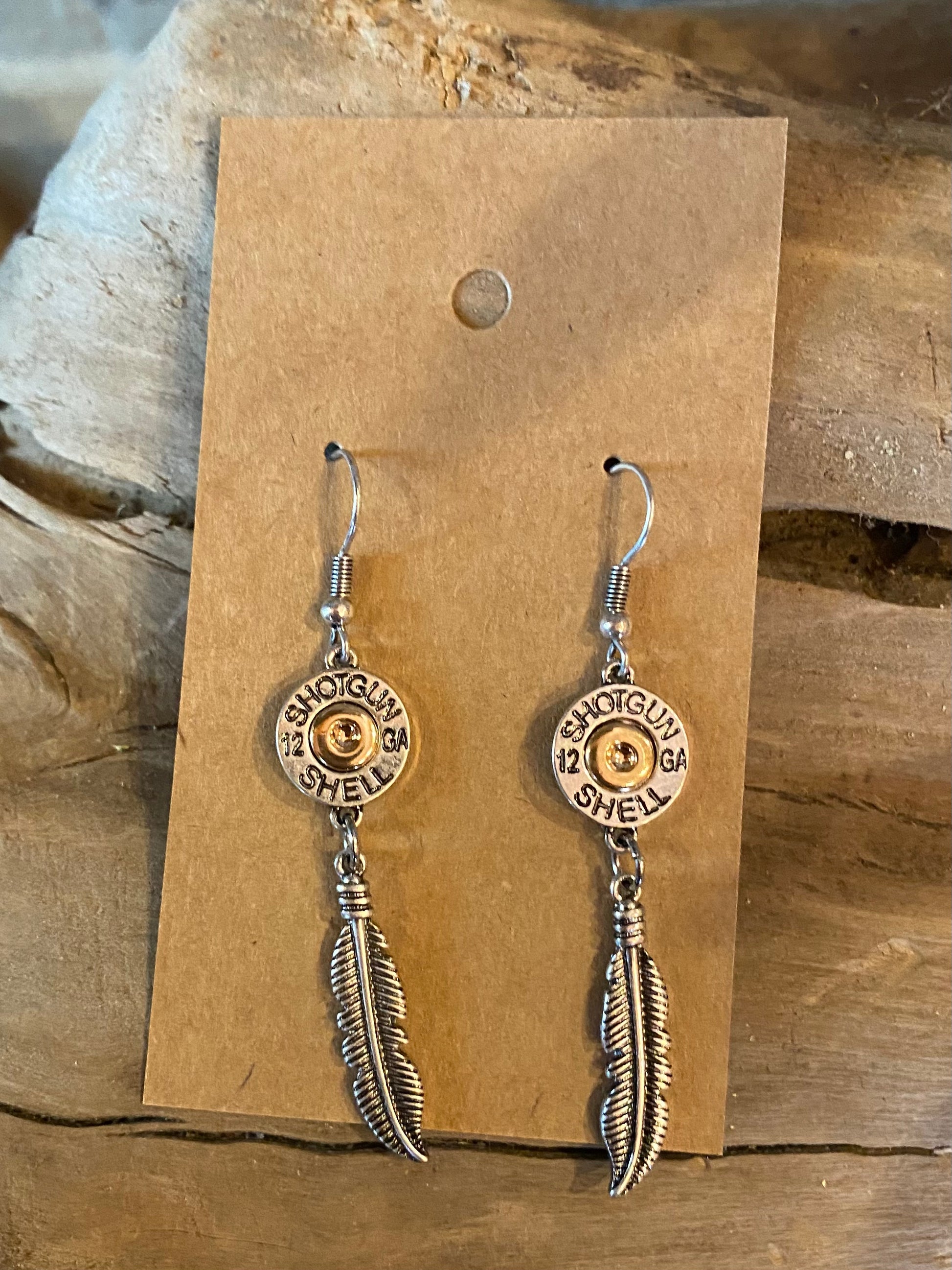 FEATHER SHELL EARRINGS - CountryFide Custom Accessories and Outdoors