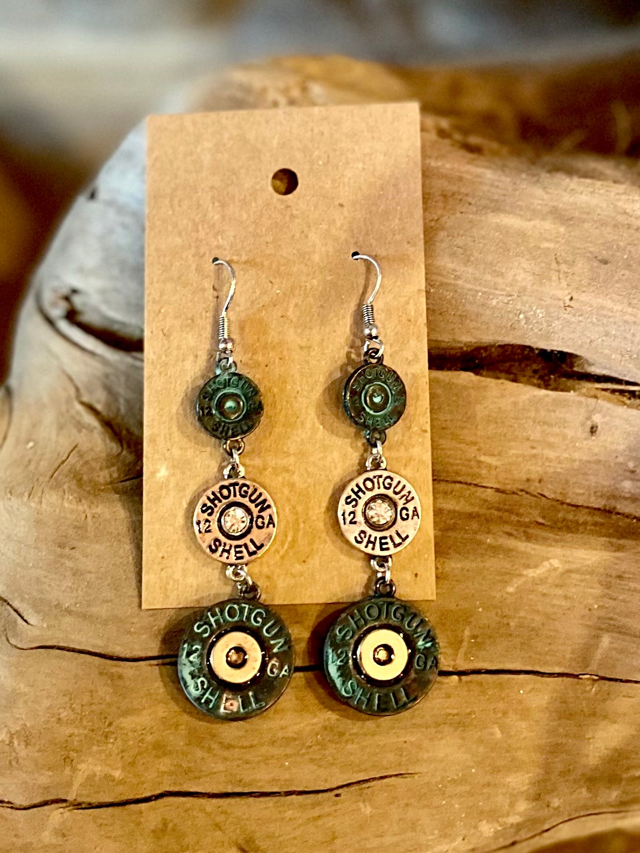 TEAL THREE DROP  SHELL EARRINGS - CountryFide Custom Accessories and Outdoors