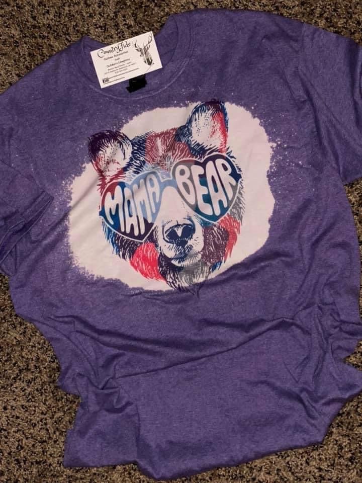 Mama Bear Bleached Purple - CountryFide Custom Accessories and Outdoors