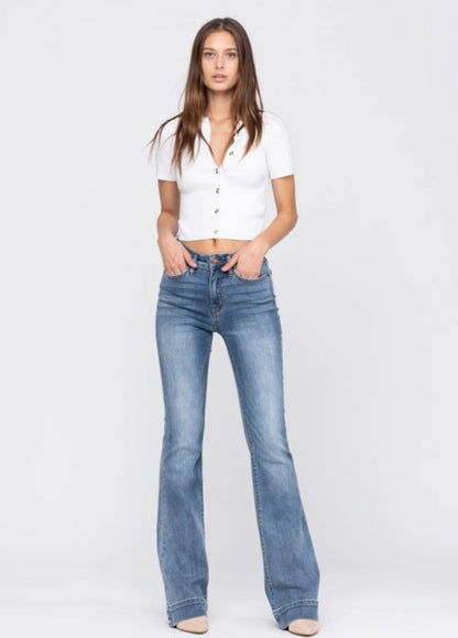 Medium Wash Mid Rise Trouser Flare Denim Judy Blue - CountryFide Custom Accessories and Outdoors