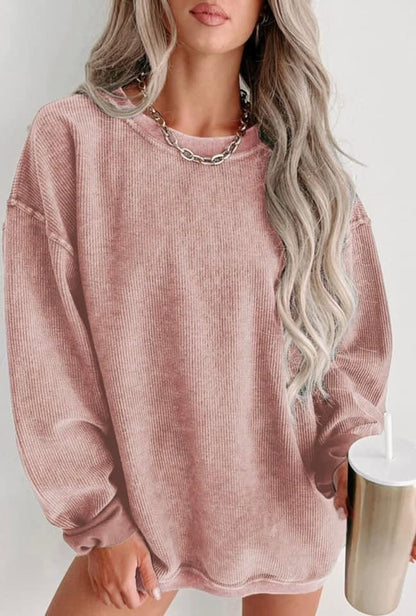 PINK CORDED CREW SWEATSHIRT - CountryFide Custom Accessories and Outdoors