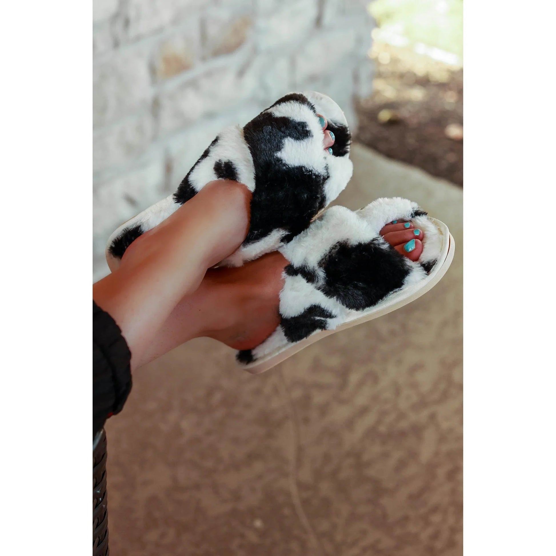 PLUSH COW PRINT SLIPPERS - CountryFide Custom Accessories and Outdoors