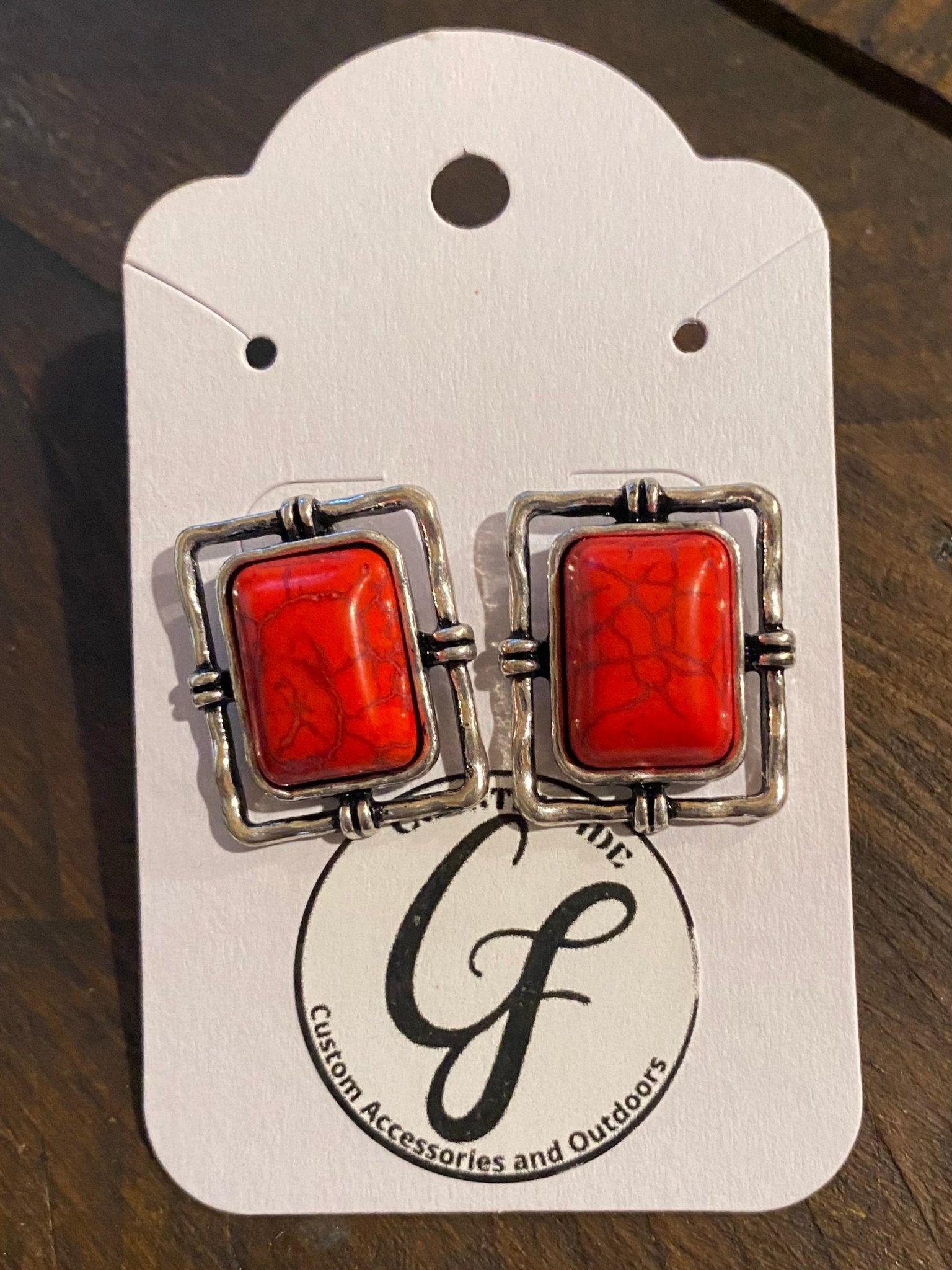Red Antique Earrings - CountryFide Custom Accessories and Outdoors