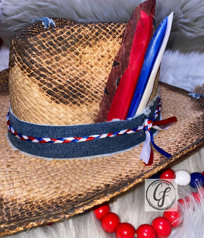 Red, White and Blue Summer Straw - CountryFide Custom Accessories and Outdoors