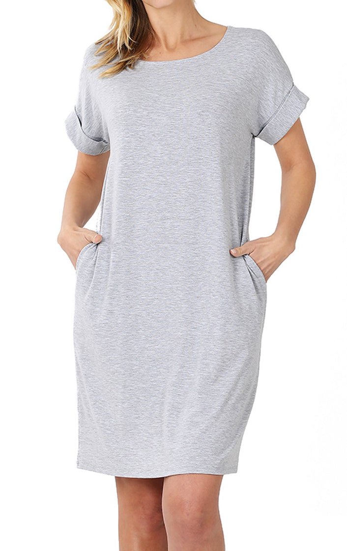 ROLLED SHORT SLEEVE ROUND NECK DRESS - CountryFide Custom Accessories and Outdoors