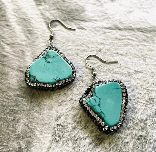 ROUND ROCK EARRING - TURQUOISE - CountryFide Custom Accessories and Outdoors