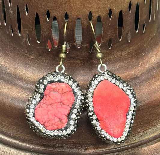 ROUND ROCK EARRINGS - CRIMSON - CountryFide Custom Accessories and Outdoors