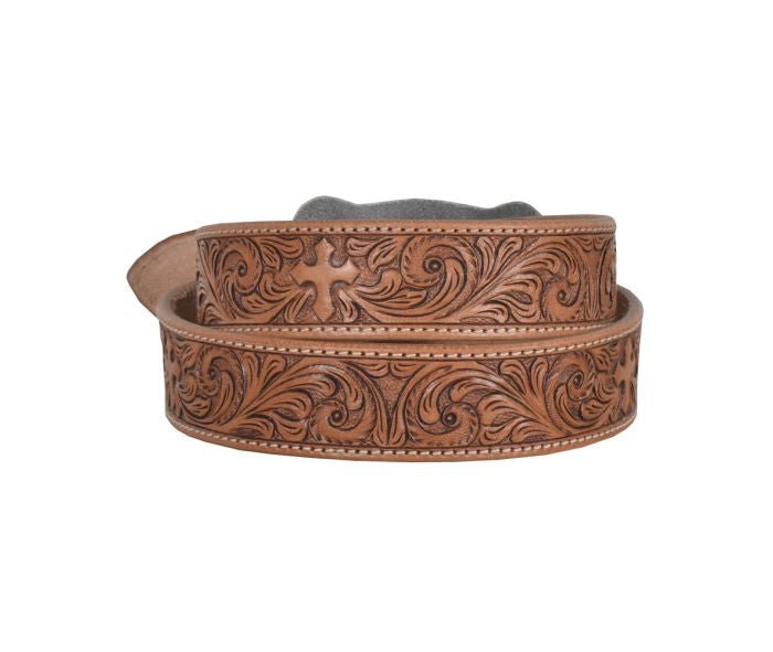 Structured Hand-Tooled Leather Belt - XL - CountryFide Custom Accessories and Outdoors