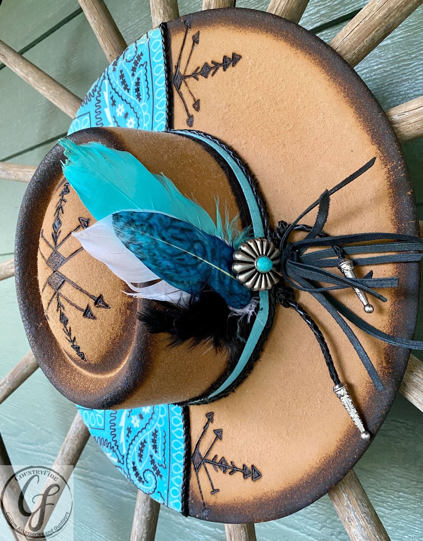 TEAL BANDANNA FEDORA - CountryFide Custom Accessories and Outdoors