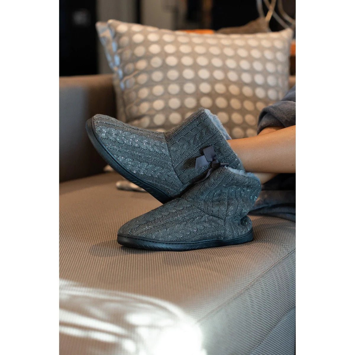 The Tessa Cable Knit Plush Bootie - CountryFide Custom Accessories and Outdoors