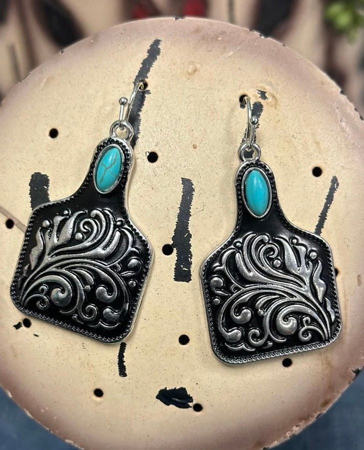 TOOLED TAG EARRINGS - CountryFide Custom Accessories and Outdoors